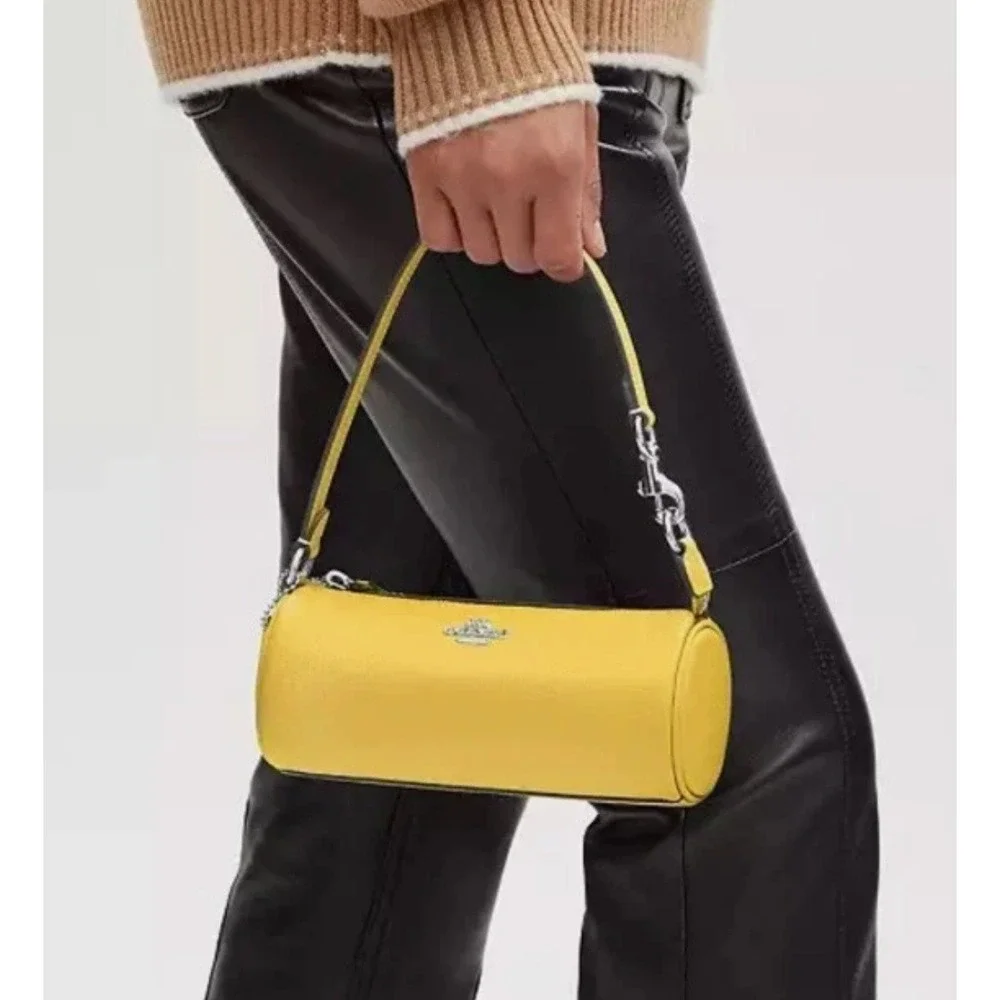 Coach Nolita Pebbled Leather Barrel Bag – Retro Yellow - Picture 2 of 11